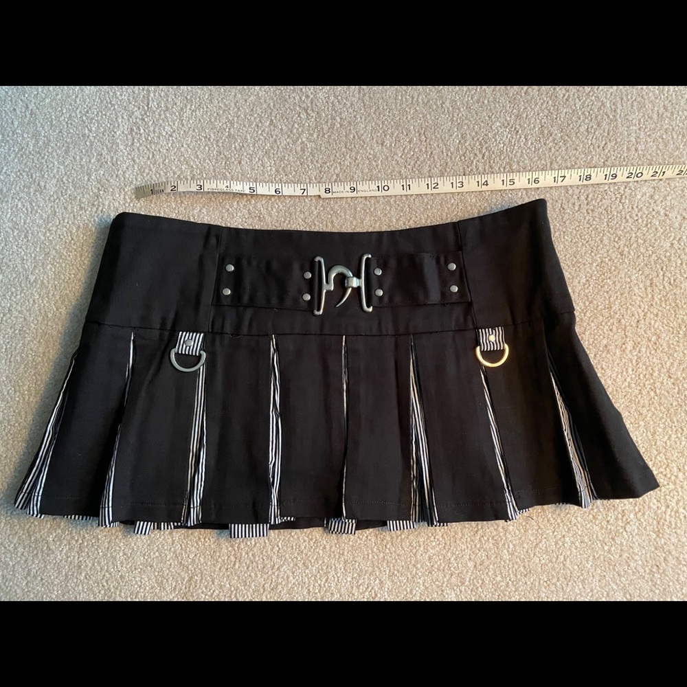 Living Dead Souls Black Pleated Mini Skirt